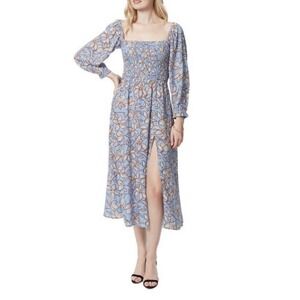 NWT JESSICA‎ SIMPSON Spenser Smocked Midi Floral Printed Dress Bel Air
Blue